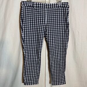 J. Crew Black and White Gingham Cropped Pants